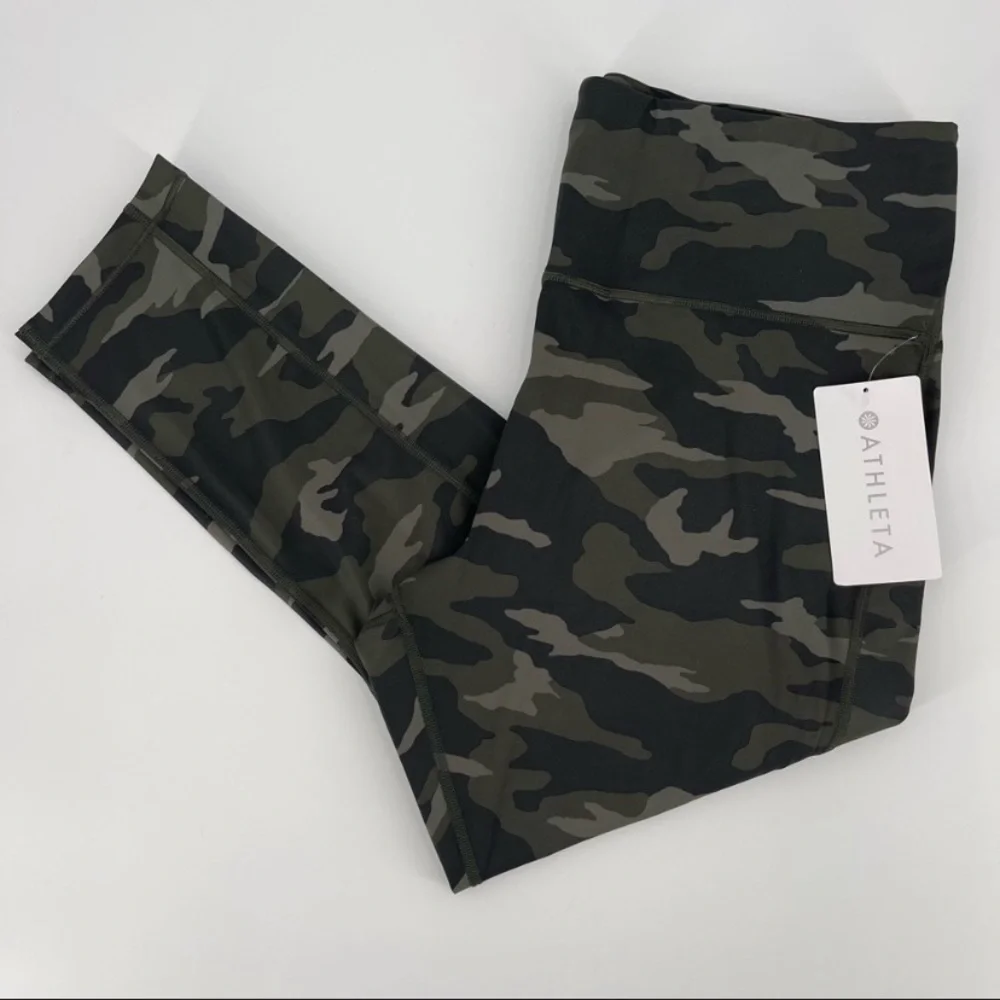 Athleta Black Camo Ultimate 7/8 Stash Pocket Tight Tights Leggings - Picture 7 of 11
